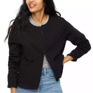 New J. Crew Factory Black Quilted Jacket Size XL